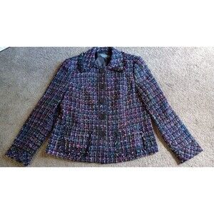 Koret Multi Color Size 14 Acrylic - Polyester Long Sleeve Blazer Colorful Boho